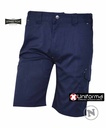 Pantalón de trabajo tipo Bermudas de color azul resistentes con triple costura y tejido elástico con elastano, personalizables con logo de empresa en Uniforma.