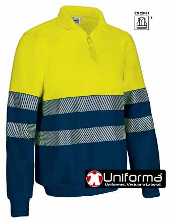 [VL2724] Sudadera Alta Visibilidad Segmentada - VL2724 (Amarillo / Marino)