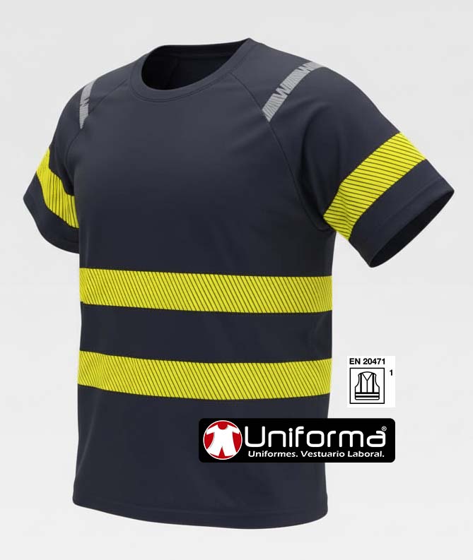 Camiseta Bandas Amarillas Alta Visibilidad Segmentadas - TC3978