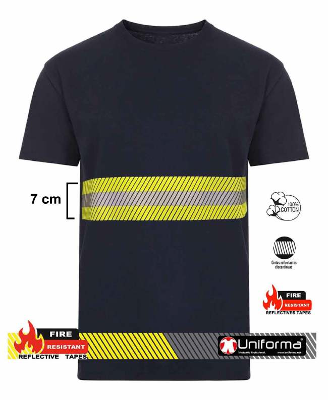 Camiseta Algodón Banda Reflectante Ignífuga - UN303