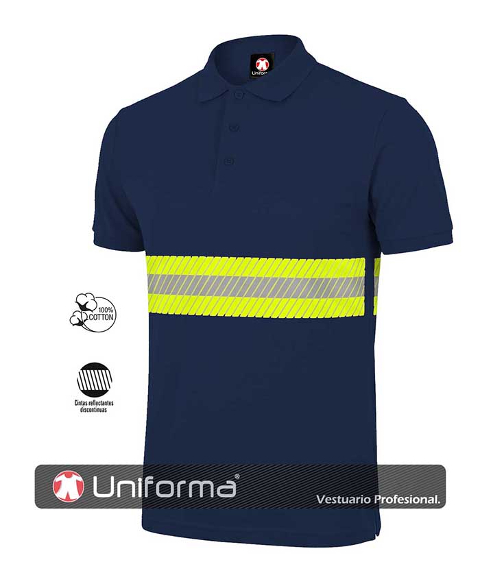 Polo Algodón Banda Reflectante Bicolor - UN2250