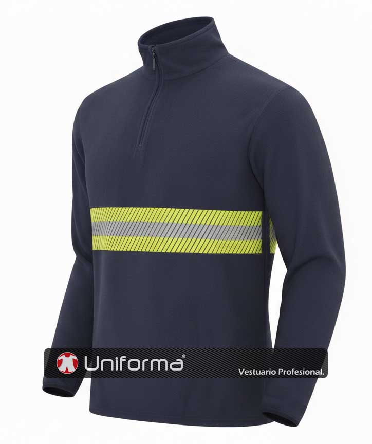 Micropolar Media Cremallera con Banda Reflectante - UN1095