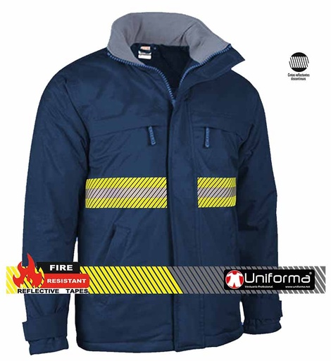 [UN1740] Parka Rip-Stop con Banda Reflectante Bicolor - UN1740 (Azul Marino)