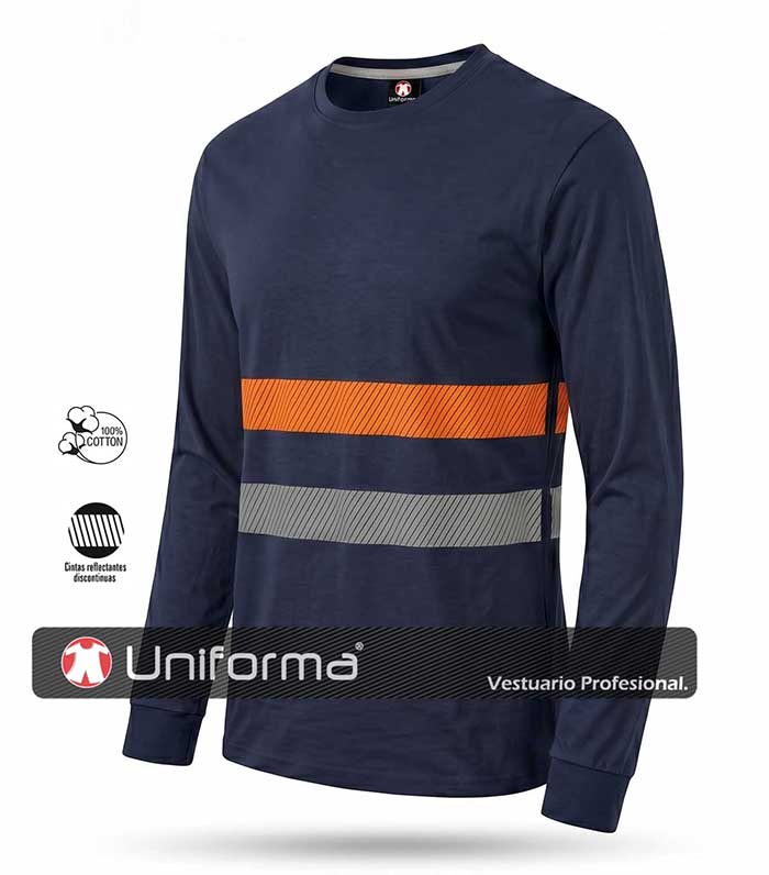 Camiseta Manga Larga con Puños con Bandas segmentadas - UN1204
