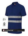 Polo Algodón Bandas Segmentadas Gris - UN2220
