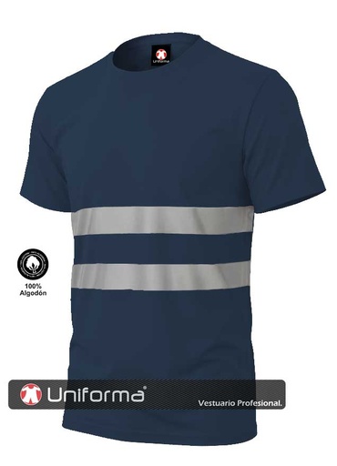 [UN1010] Camiseta Algodón Cintas Reflectantes - UN1010 (Azul Marino)