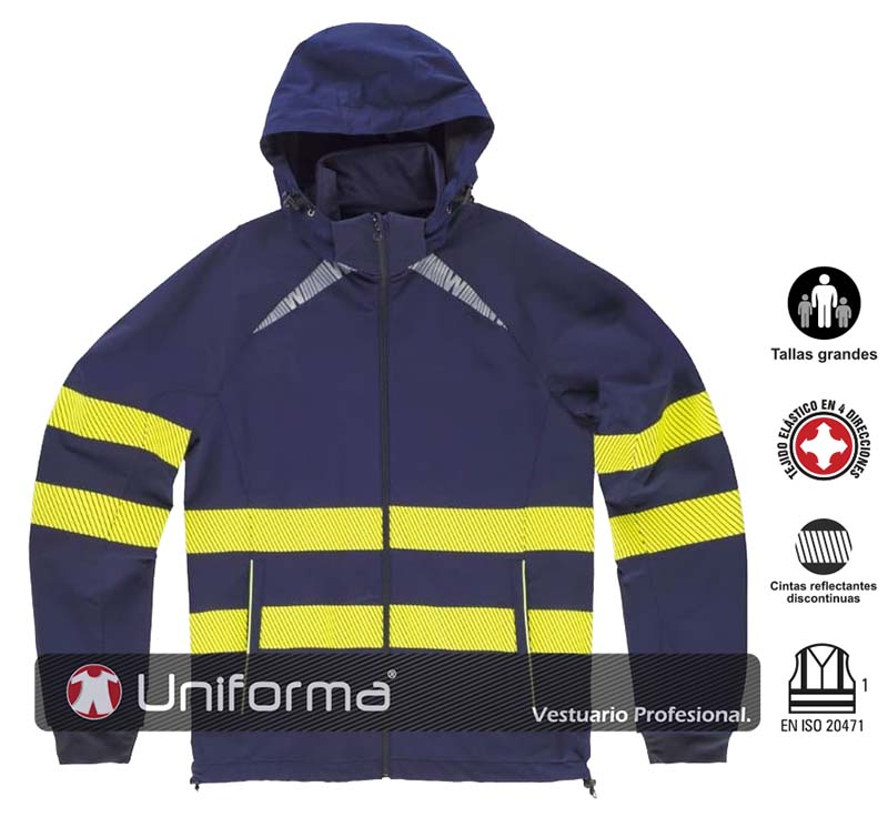 Chaqueta con cintas Amarillas Reflectantes Fluorescentes - TS7879