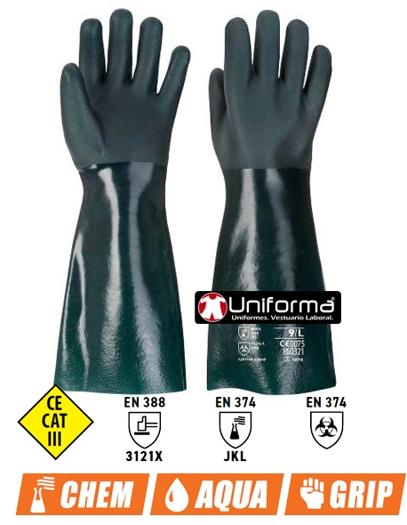 Guantes de PVC de doble inmersión 45 cm - PA845