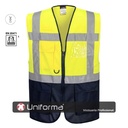 [PC476] Chaleco Alta Visibilidad Bicolor Multibolsillos - PC476 (Amarillo / Marino)