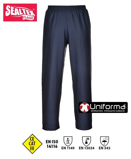 Pantalón Impermeable Ignífugo Antiestático Resistente Químicos - PFR47