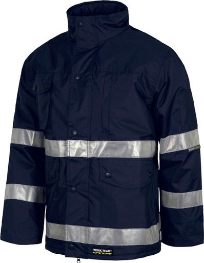 [TS1008] Parka Capucha y Bandas Reflectantes - TS1008 (Azul Marino)