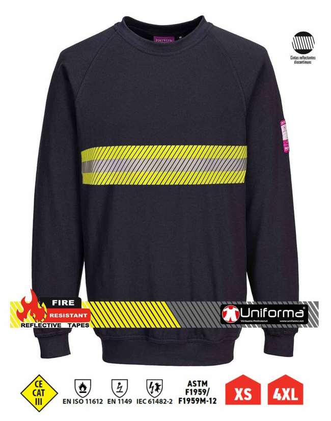 Sudadera Ignífuga con Banda Reflectante Bicolor Segmentada - PFR1250
