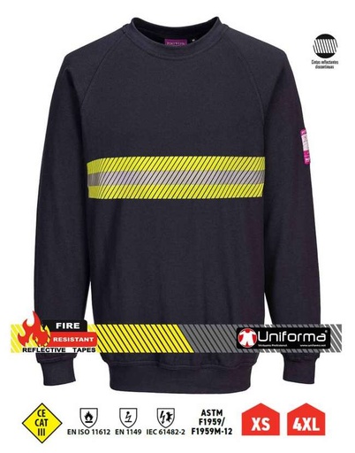 [PFR1250] Sudadera Ignífuga con Banda Reflectante Bicolor Segmentada - PFR1250