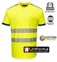 Camisetas de alta visibilidad en Algodón / Poliéster bandas segmentadas - PT181