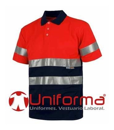 Polo de Alta visibilidad Rojo y Marino - TC3867