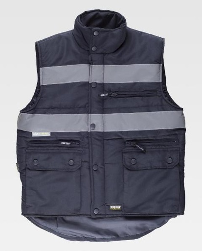 [TS3207] Chaleco Acolchado Bandas Reflectantes - TS3207 (Azul Marino)