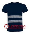 [UN003-20] Camiseta Algodón Bandas Alta Visibilidad  UN003 (Azul Marino)