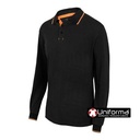 [V105515] Polo Manga Larga Bicolor - V105515 (Negro / naranja)