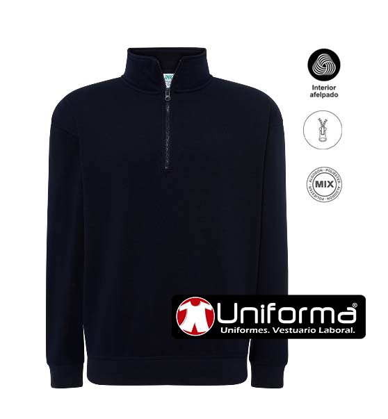 Sudadera Cuello Alto Media Cremallera - HK6032