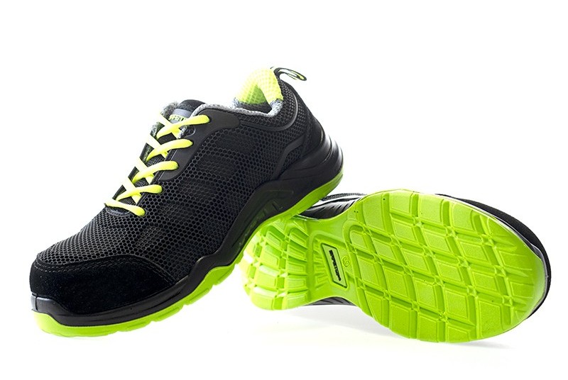 Zapato Deportivo Negro Verde Metal Free S1P - SF246