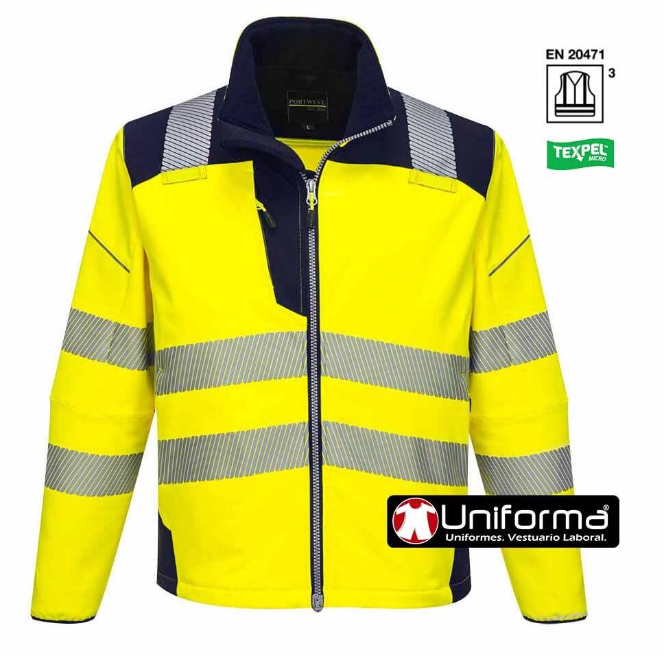 Softshell de Alta Visibilidad Bicolor Triple Capa - PT402