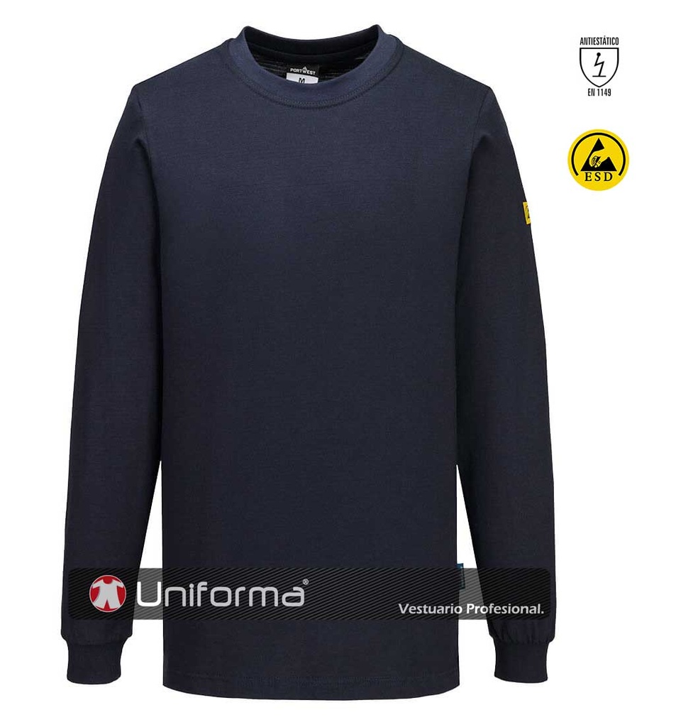 Camiseta ESD Disipativa Anti-estática Manga Larga - PAS22