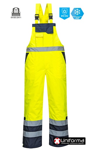 [PS489] Pantalón Bicolor Alta Visibilidad Forrado Frío Intenso - PS489 (Amarillo Fluor)