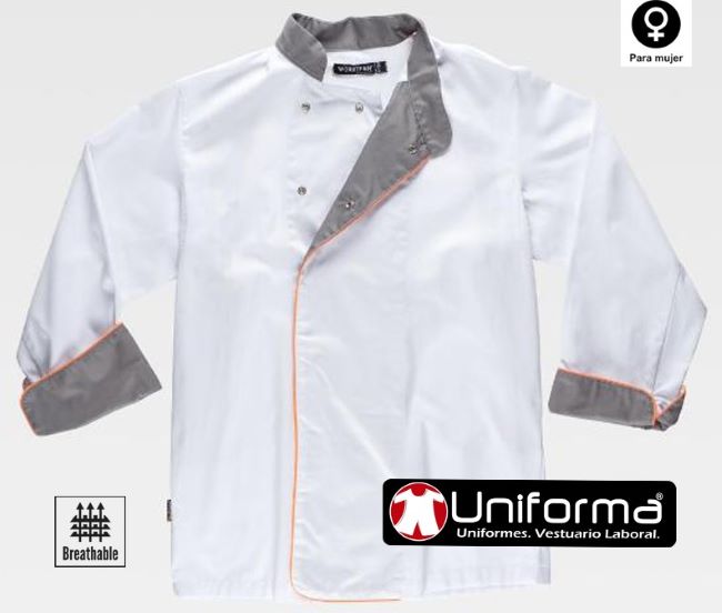 Chaqueta Cocina Mujer Antimanchas Transpirable - TB9242