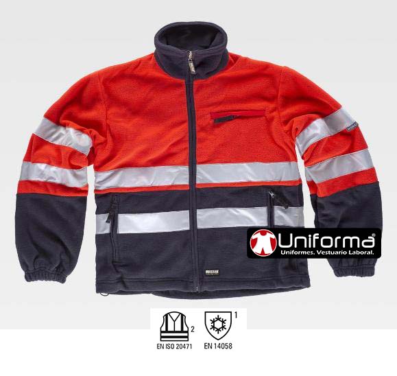 Chaqueta Polar Rojo Marino Reflectante - TC4027