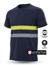 Camiseta Algodón Bandas Reflectantes y Alta Visibilidad - UN103
