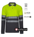 Polo Bicolor Manga Larga Banda Segmentada V305525