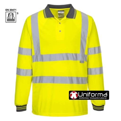 [PS277] Polo Alta Visibilidad Tallas Grandes - PS277 (Amarillo Fluor)