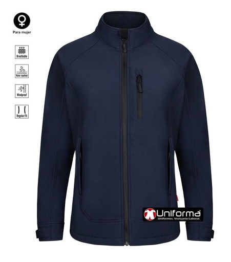 [V206005W] Chaqueta Softshell Mujer - V206005W (Azul Marino)