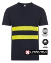 Camiseta Algodón con Bandas de Alta Visibilidad Amarillas - UN203