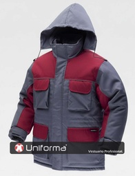 [TWF1858] Parka Bicolor Acolchada con Vivos Reflectantes - TWF1858
