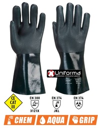 [PA835] 10 Guantes de PVC Doble Inmersión 35cm