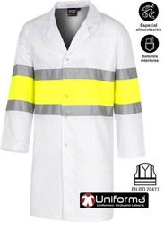 Bata Alimentación sin Bolsillos con Bandas Reflectantes - TC7102