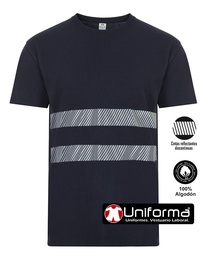 Camiseta Algodón con Bandas Reflectantes - UN003