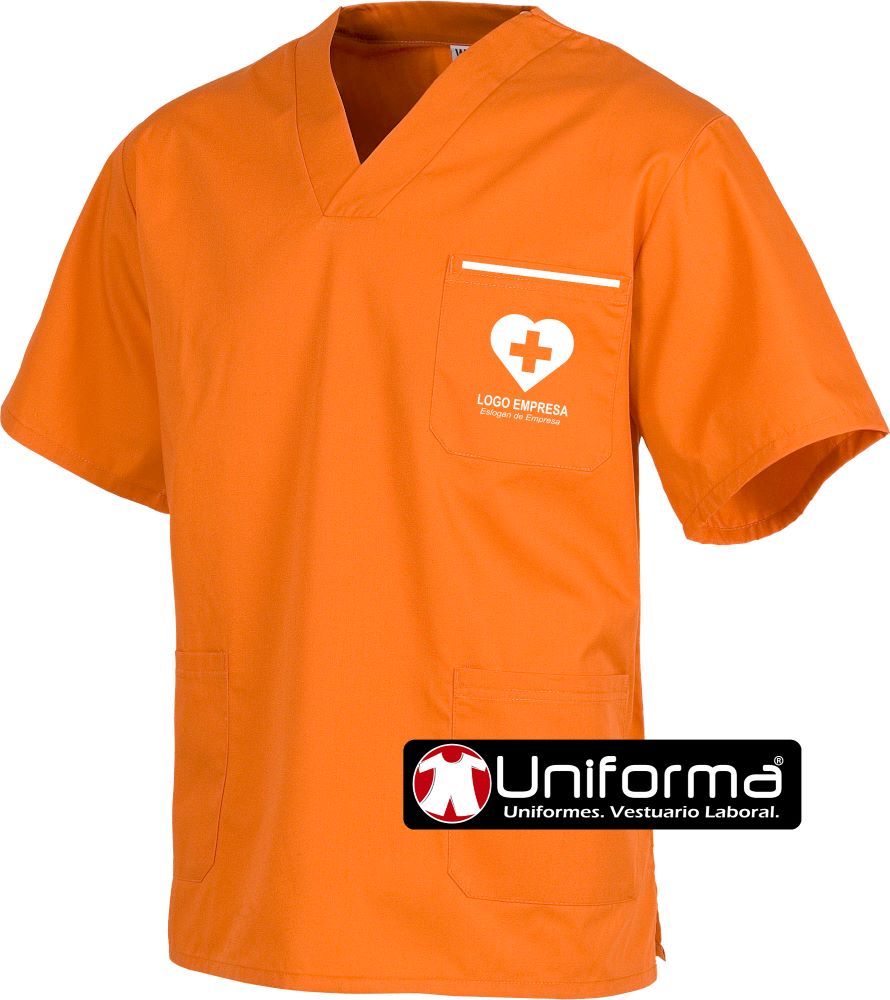 [TB9200] Casaca Medico Sanitaria cuello pico de colores - TB9200