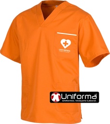 Casaca Medico Sanitaria cuello pico de colores - TB9200