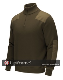 [TS5501] Jersey Cuello Alto y Media Cremallera con Refuerzos - TS5501