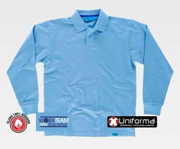 [Workteam C3410] Polo Anti-Bacterias Manga Larga - TC3410