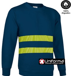 [UN005] Sudadera 100% algodón con bandas reflectantes de alta visibilidad. UN005