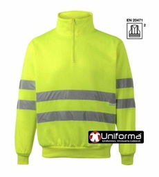 [V305702] Sudadera Reflectante Alta Visibilidad Media Cremallera - V305702