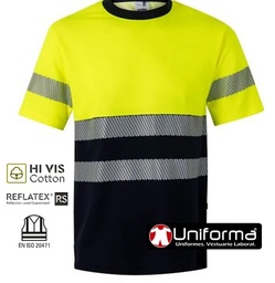 Camiseta Alta visibilidad Bicolor Banda Segmentada - V305509
