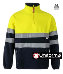 [V182] Polar Bicolor Alta Visibilidad Media Cremallera - V182