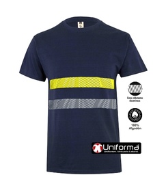 [UN103] Camiseta Algodón Bandas Reflectantes y Alta Visibilidad - UN103