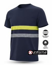 [UN1030] Camiseta Algodón Bandas Reflectantes y Alta Visibilidad - UN1030