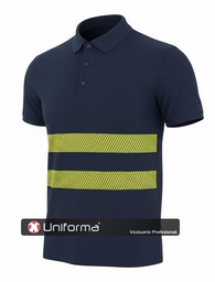 [UN2240] Polo Algodón Bandas Reflectantes y Alta Visibilidad - UN2240