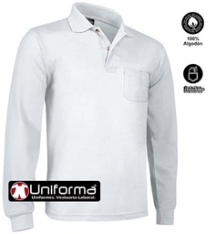 [VL1015] Polo con Bolsillo Manga Larga Algodón - VL1015